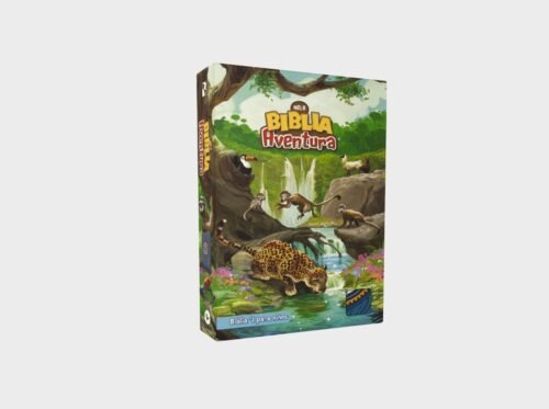 NBLA, Biblia Aventura, Interior a color, piel suave, Azul, con C