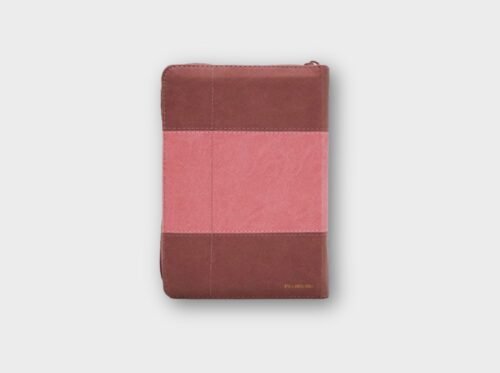 Biblia RVR60 Tamaño Portátil Letra Grande 12 Puntos | Bicolor Coral/Rosa | Con Cierre e Índice