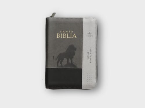 fotos - 2025-07-15T235602.147 Biblia Reina-Valera 1960 Portátil León Gris | Letra Grande 12 Puntos | Con Cierre e Índice