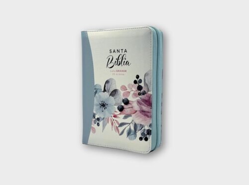Biblia RVR60 Emoción Primaveral Azul Claro con Cierre - Letra Grande 11 pts - No indice /Tamaño Portatil