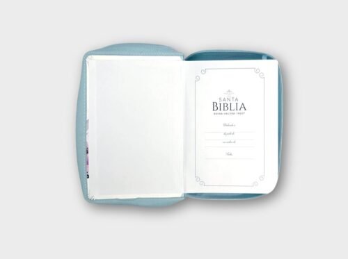 Biblia RVR60 Emoción Primaveral Azul Claro con Cierre - Letra Grande 11 pts - No indice /Tamaño Portatil