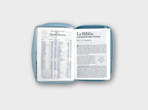 Biblia RVR60 Emoción Primaveral Azul Claro con Cierre - Letra Grande 11 pts - No indice /Tamaño Portatil