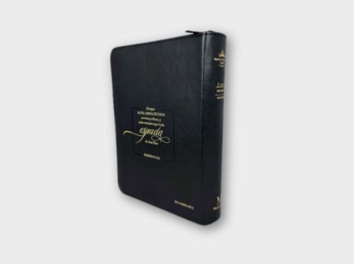 Biblia Reina-Valera 1960 Espada Negra | Letra Grande 11 Puntos | Imitación piel con cierre e índice
