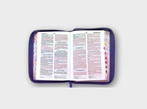 Biblia Reina-Valera 1960 Jardín Lila – Tamaño Bolsillo con Índice y Cierre Letra 8 puntos