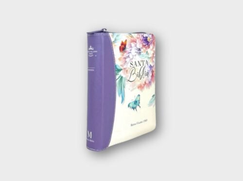 Biblia Reina-Valera 1960 Jardín Lila – Tamaño Bolsillo con Índice y Cierre Letra 8 puntos