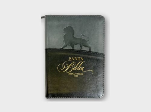 Biblia Reina-Valera 1960 Tamaño Bolsillo – Diseño León Negro y Gris Letra 8 puntos
