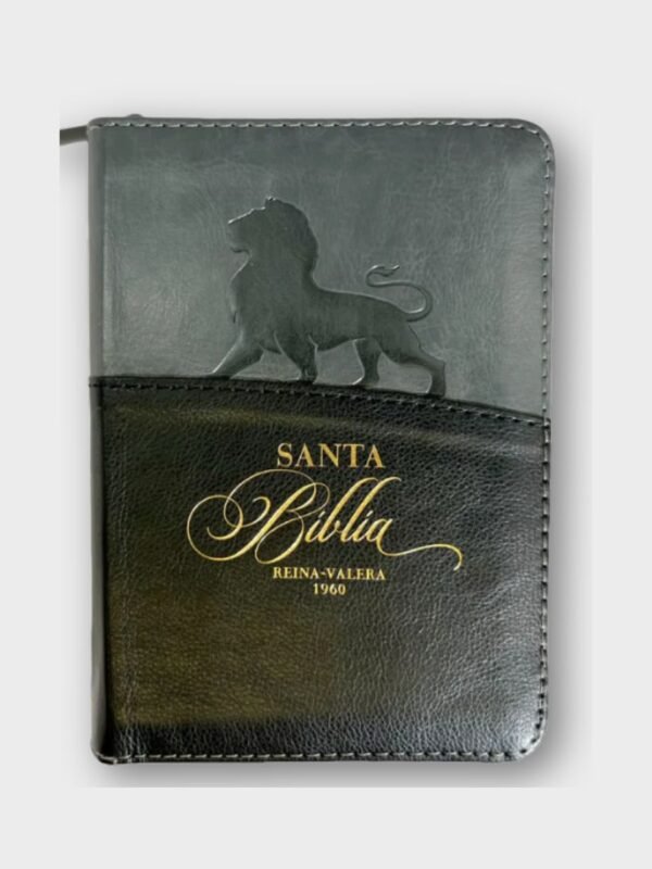 Biblia Reina-Valera 1960 Tamaño Bolsillo – Diseño León Negro y Gris Letra 8 puntos