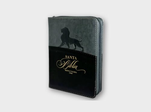 Biblia Reina-Valera 1960 Tamaño Bolsillo – Diseño León Negro y Gris Letra 8 puntos