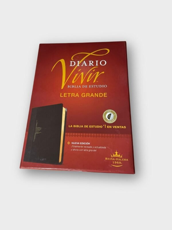 Biblia Diario Vivir de Estudio Reina-Valera 1960 – Letra Grande (SentiPiel Negra/Ónice) con índice