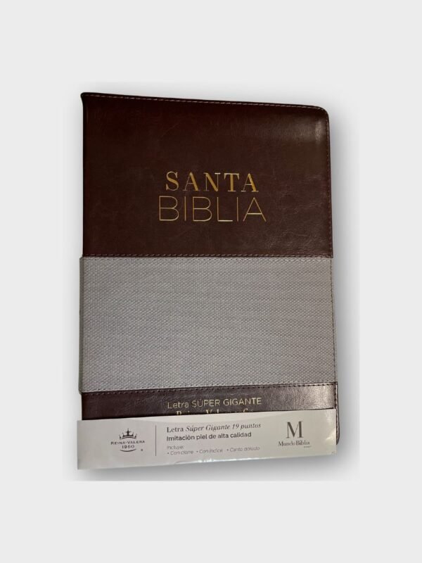 Santa Biblia Reina-Valera 1960 – Letra Súper Gigante 19 pts | Imitación piel café y gris