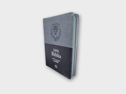 Santa Biblia Reina-Valera 1960 – Letra Gigante 15 pts | Negro/Gris León | Con cierre e índice