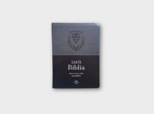 Santa Biblia Reina-Valera 1960 – Letra Gigante 15 pts | Negro/Gris León | Con cierre e índice