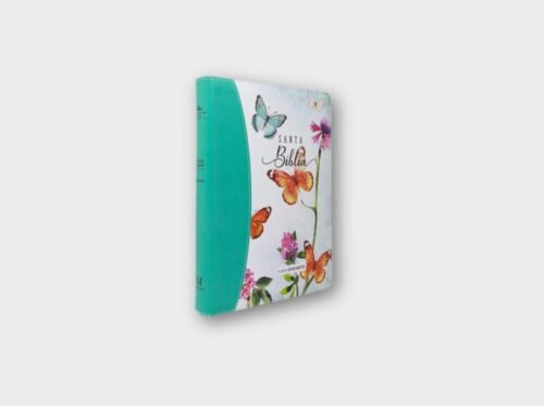 Santa Biblia Reina-Valera 1960 – Letra Gigante 15 pts | Mariposas Turquesa | Con cierre e índice