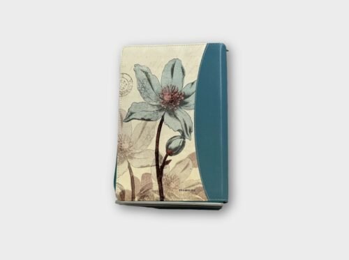 Santa Biblia Reina-Valera 1960 – Letra Gigante 14 pts | Flores Turquesa | Con cierre y canto dorado