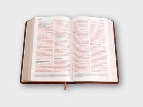 Biblia Peshitta Caoba Duotono Símil Piel | Traducción del Texto Arameo Original con Notas Explicativas