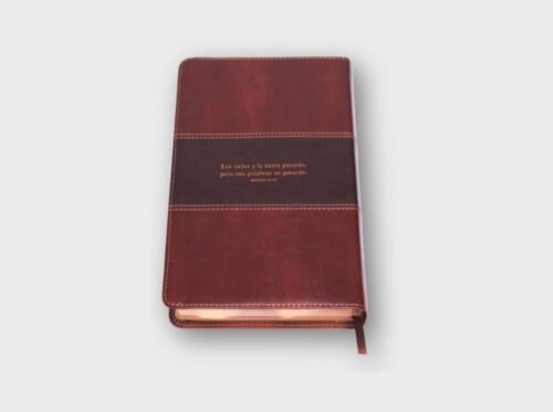 Biblia Peshitta Caoba Duotono Símil Piel | Traducción del Texto Arameo Original con Notas Explicativas