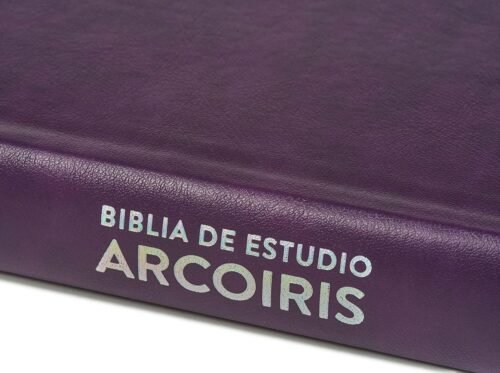 Biblia de Estudio Arcoíris RVR 1960 – Piel Sintética Morado Multicolor con Código de Colores