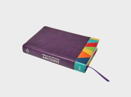 Biblia de Estudio Arcoíris RVR 1960 – Piel Sintética Morado Multicolor con Código de Colores