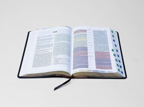 Biblia de Estudio Arcoíris RVR 1960 – Tostado/Negro, Símil Piel con Índice