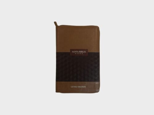 FOTOS DE BIBLIAS Y DICCIONARIOS (59) Biblia Reina Valera 1960 con Cierre, Índice y Letra Grande | Imitación Piel Café/Rojo – Edición Manual | 12 Puntos