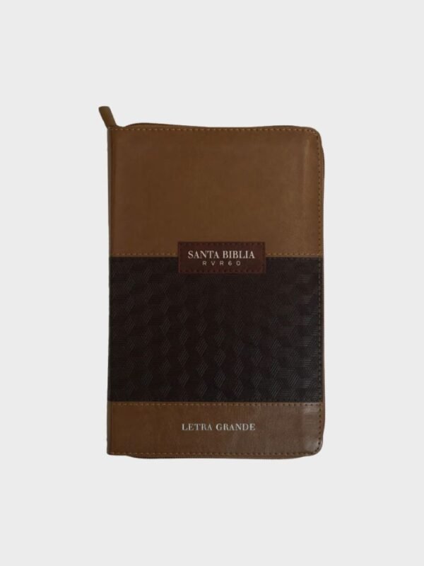 Biblia Reina Valera 1960 con Cierre, Índice y Letra Grande | Imitación Piel Café/Rojo – Edición Manual  | 12 Puntos