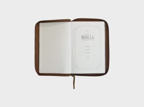 FOTOS DE BIBLIAS Y DICCIONARIOS (63) Biblia Reina Valera 1960 con Cierre, Índice y Letra Grande | Imitación Piel Café/Rojo – Edición Manual | 12 Puntos