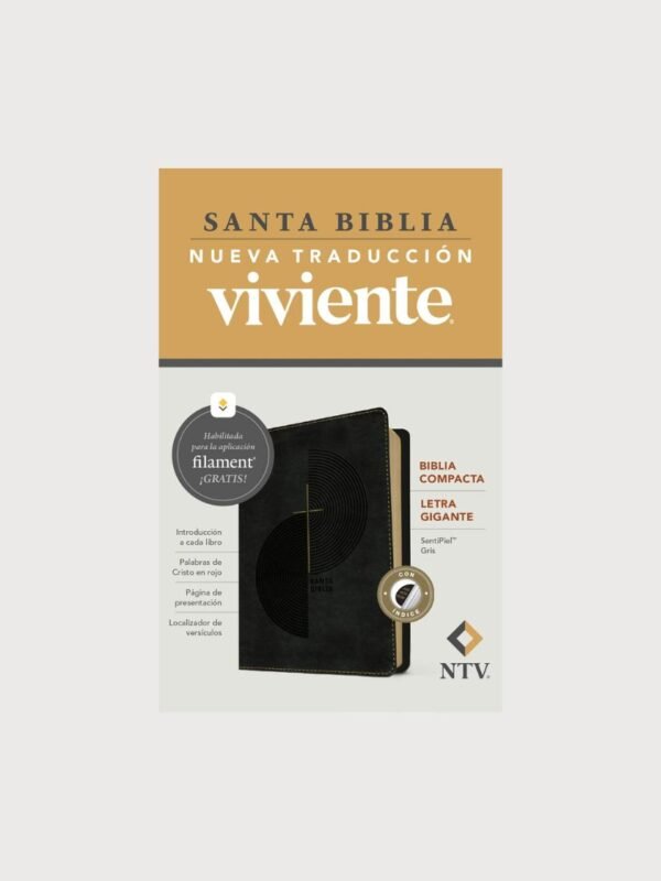 Biblia Compacta NTV Letra Gigante con Filament | Biblia de Fácil Lectura y Estudio | Nueva Traducción Viviente| Con índice