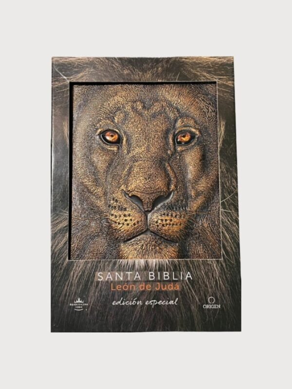 Biblia Reina Valera 1960 Letra Grande Ultrafina | León de Judá Bronce 3D | Símil Piel con Imágenes de Tierra Santa y Palabras de Cristo en Rojo