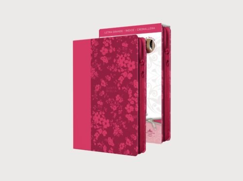 Biblia de una joven conforme al corazón de Dios (64) Biblia RVR 1960 Tamaño Manual Ultrafina con Letra Grande | Símil Piel Fucsia con Cremallera, Índice y Fotos de Tierra Santa