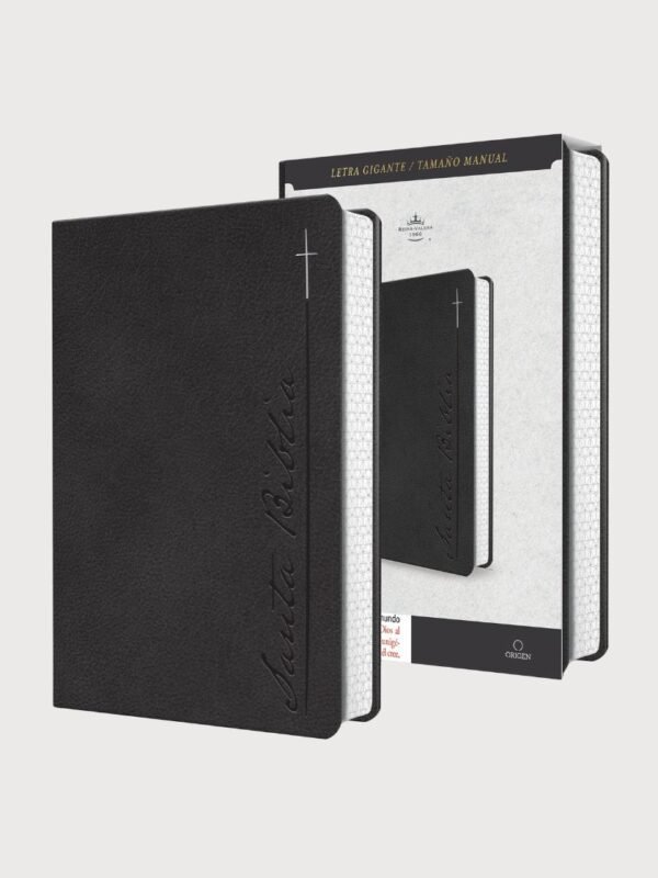 Biblia RVR 1960 Tamaño Manual Ultrafina con Letra Gigante 14 pts | Piel Gris, Fotos de Tierra Santa y Cinta Marcadora