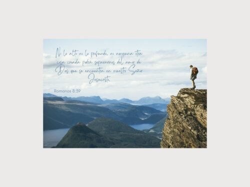 Cuadros Cristianos Grandes 32x48 – Romanos 8:39 | Nada Nos Separará del Amor de Dios | Arte Cristiano Moderno para Sala