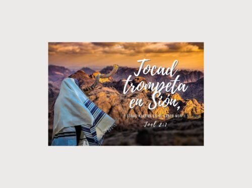 CUADRO MATEO 1624 (3) Cuadros Cristianos Grandes 24x36 – Tocad Trompeta en Sión | Joel 2:1 | Arte Cristiano Moderno para Sala