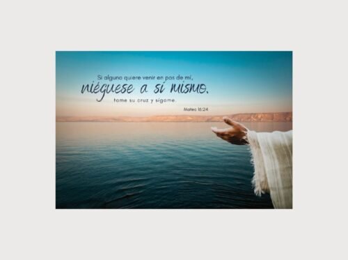 Cuadros Cristianos Grandes 24x36 – Niéguese a Sí Mismo | Mateo 16:24 | Arte Cristiano Moderno para Sala