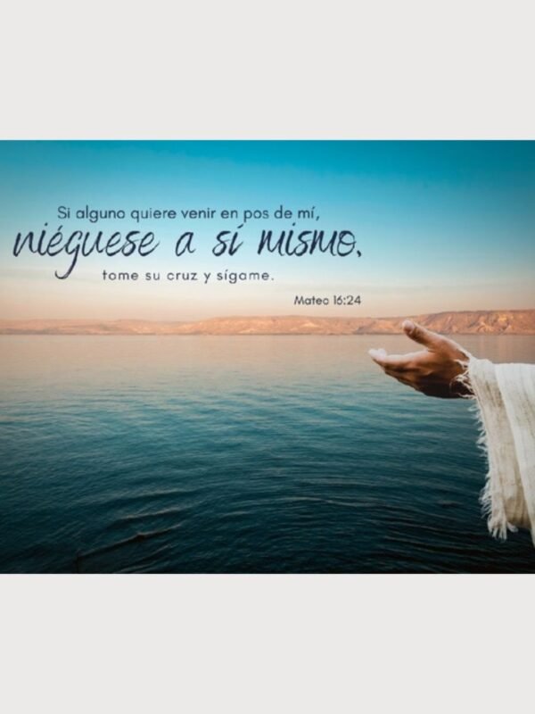 Cuadros Cristianos Grandes 24x36 – Niéguese a Sí Mismo | Mateo 16:24 | Arte Cristiano Moderno para Sala