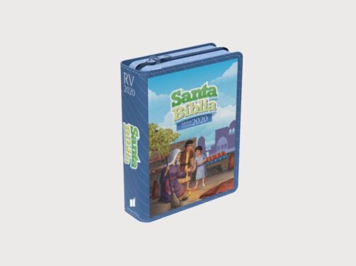 Biblia RVR 2020 Tamaño Bolsillo para Niños Azul | Vinilo con Cierre
