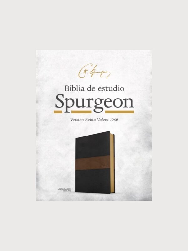RVR 1960 Biblia de estudio Spurgeon, negro/marrón símil piel