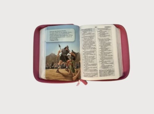 Biblia RVR 2020 Tamaño Bolsillo para Niños | Azul Símil Piel con Cierre – Edición Ilustrada