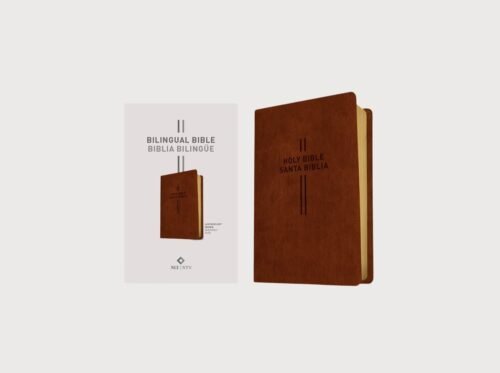 Biblia Bilingüe Inglés Español NLT/NTV LeatherLike Brown | Bilingual Bible Parallel Edition