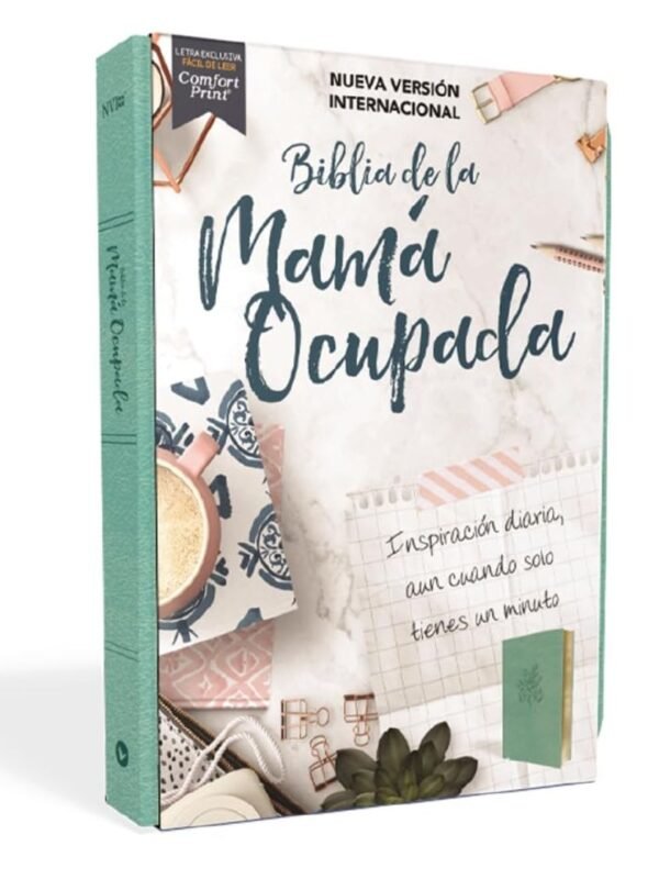 Biblia NVI de la Mamá Ocupada Leathersoft Turquesa | Devocional para Mamás Cristianas | Comfort Print Letra Roja