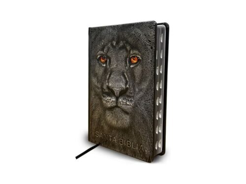 Biblia León de Judá Edición Especial RV1960, tapa dura negro con índice 3D