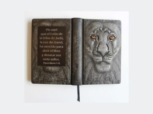 Biblia León de Judá Edición Especial RV1960, tapa dura negro con índice 3D