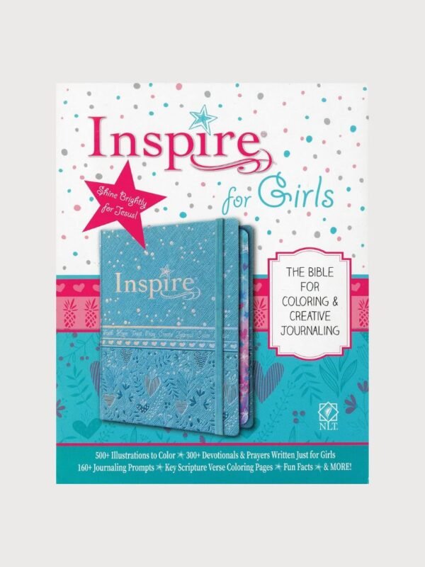 Inspire Bible for Girls NLT Blue | Coloring & Creative Journaling Bible | LeatherLike | Tyndale
