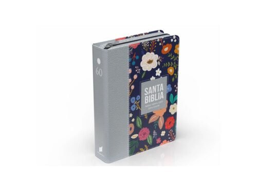 Biblia RVR 1960 Compacta Letra Grande 11 Puntos Plomo con Flores | Cierre e Índice | Reina Valera 1960