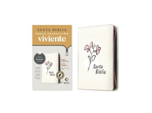 Biblia NTV Compacta Letra Gigante Beige con Zíper e Índice | SentiPiel | Filament | Nueva Traducción Viviente